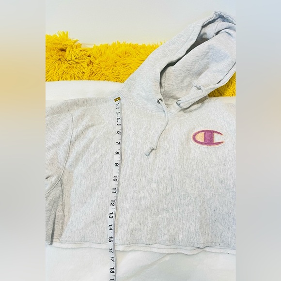 Champion size small -medium Light Gray Cropped Hoodie - Picture 5 of 8